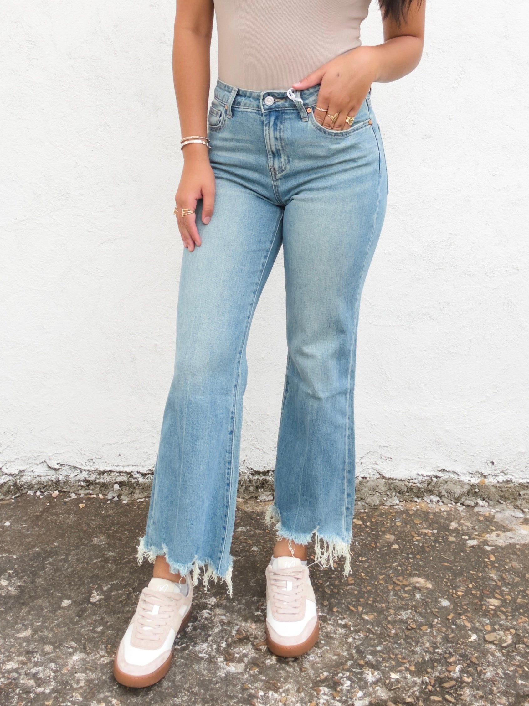 Frayed shops jeans