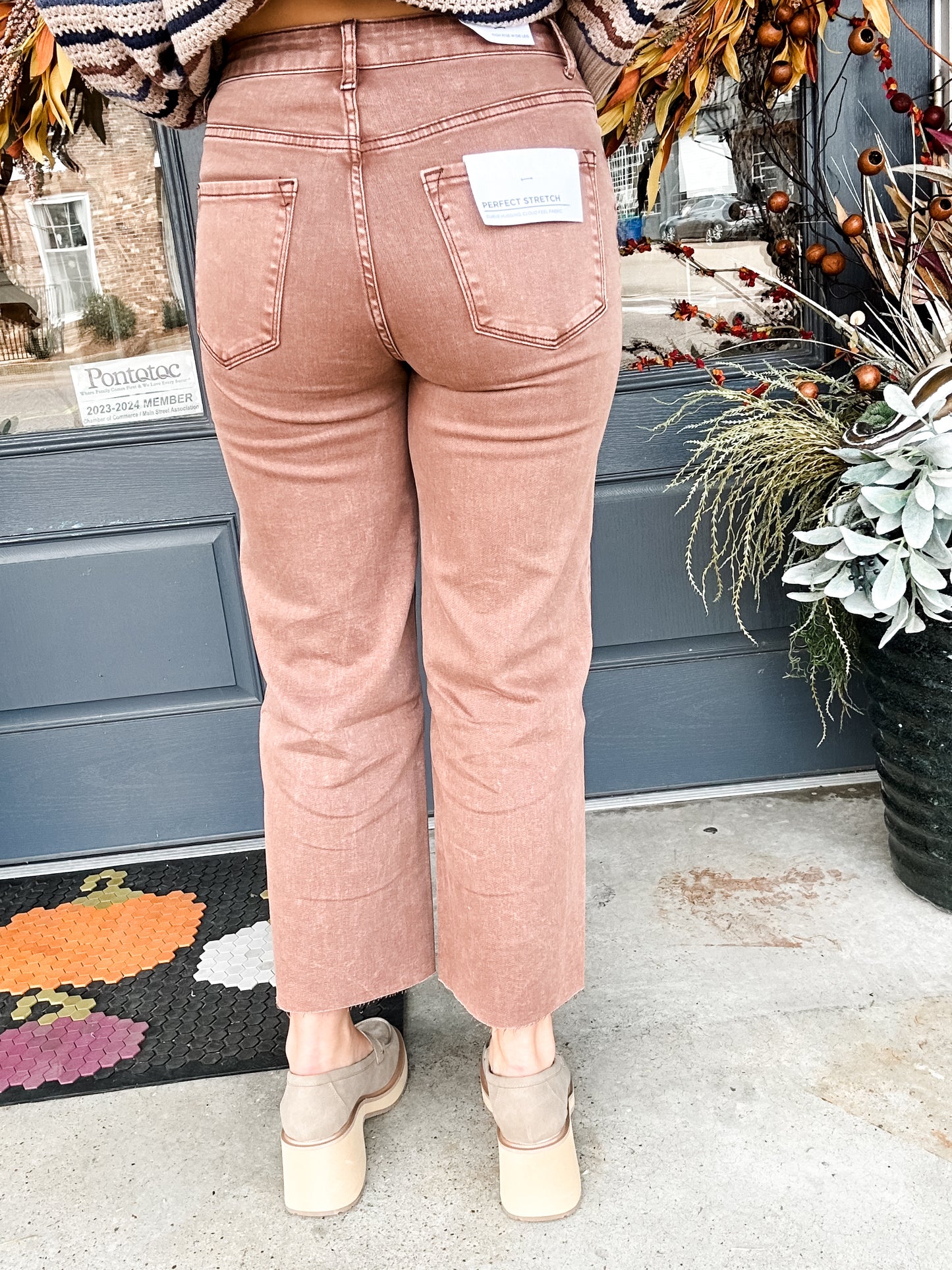 Kara High Rise Wide Leg Jean Cappuccino