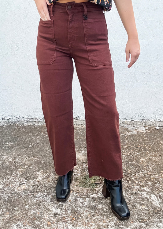 Nautical Wide Leg Jeans Cinnamon