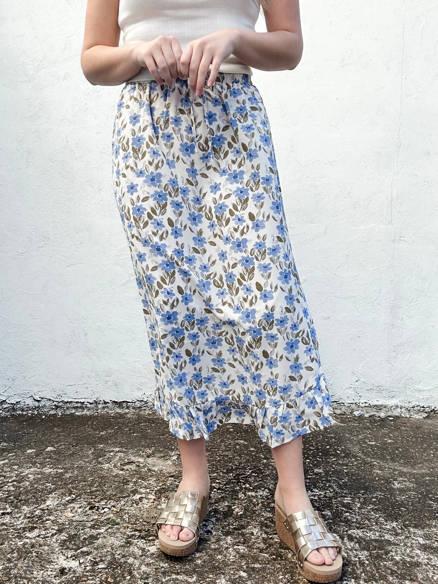 Lapis Floral Skirt