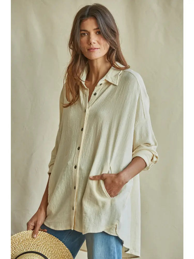 Fresco Button Down Top