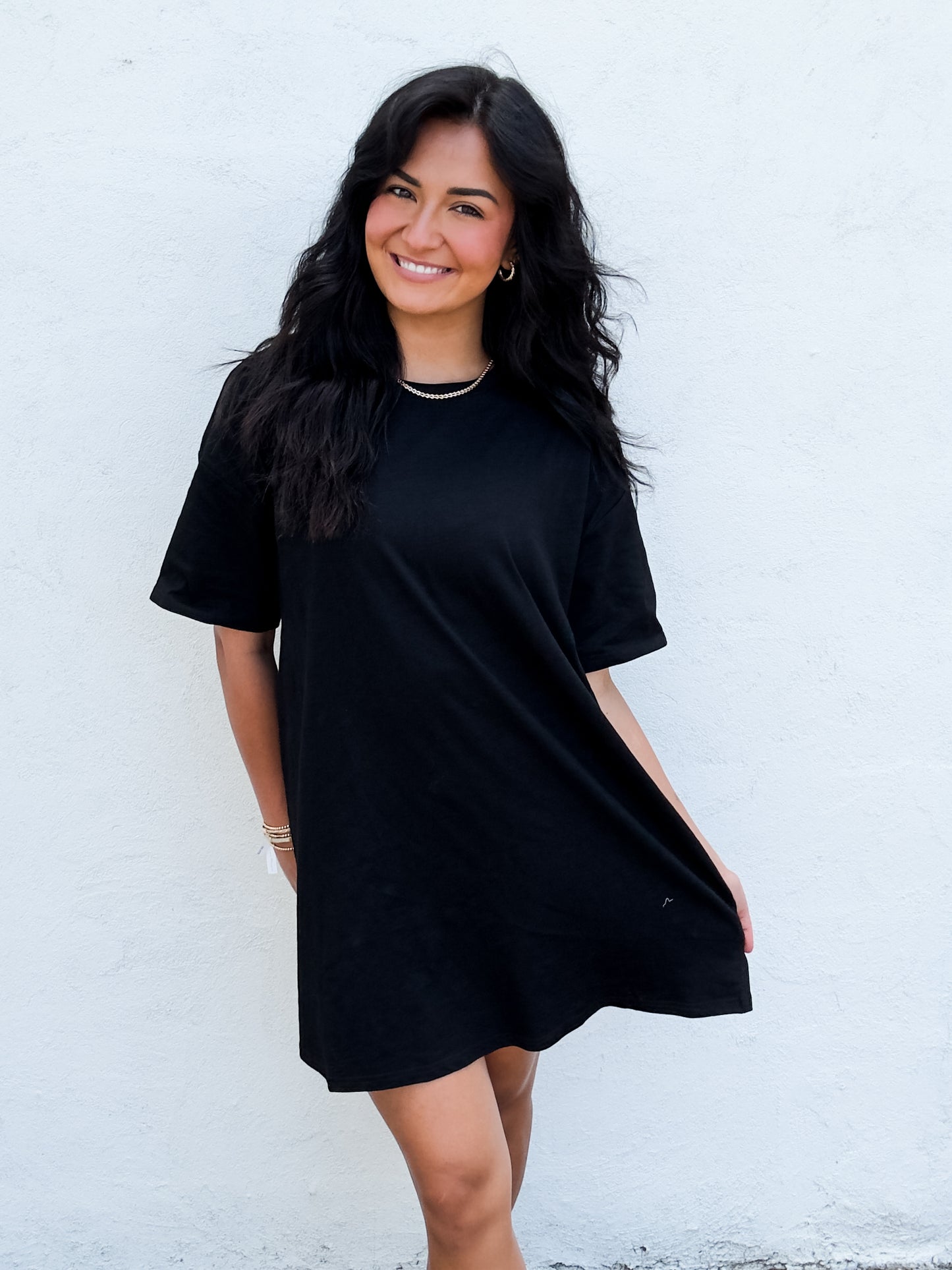 Sweet Moments T-Shirt Dress Black