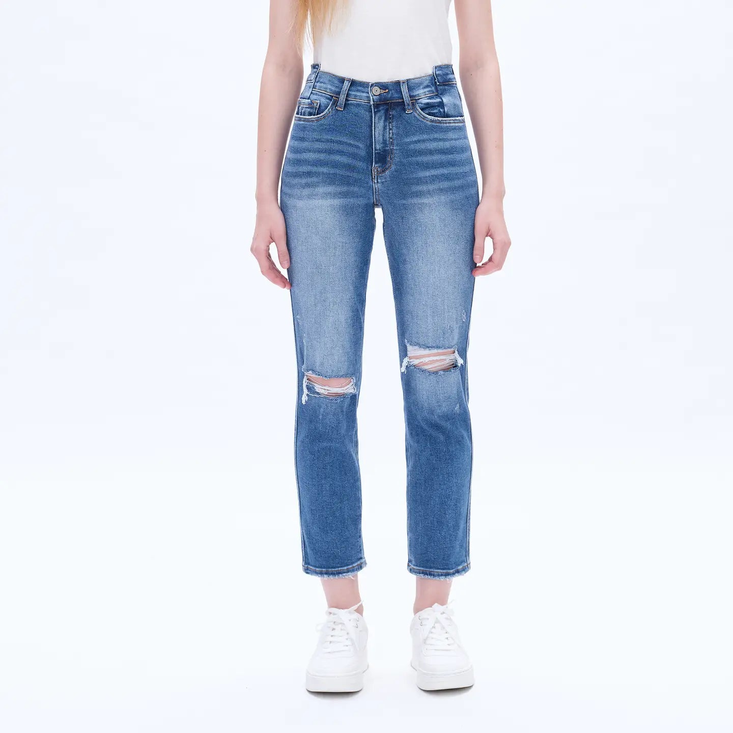 Karlyn Medium Blue Cropped Jeans