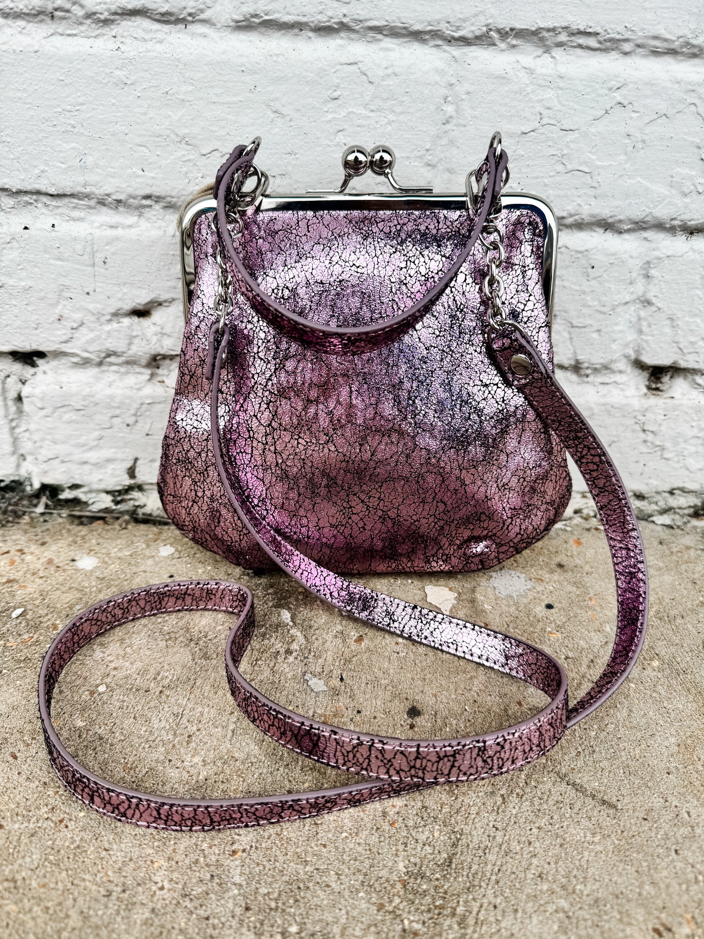 Alba Crossbody Blush Crackle