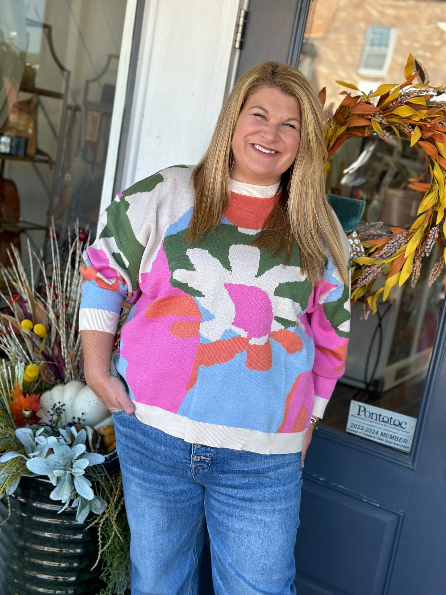 Flower Fields Sweater Plus