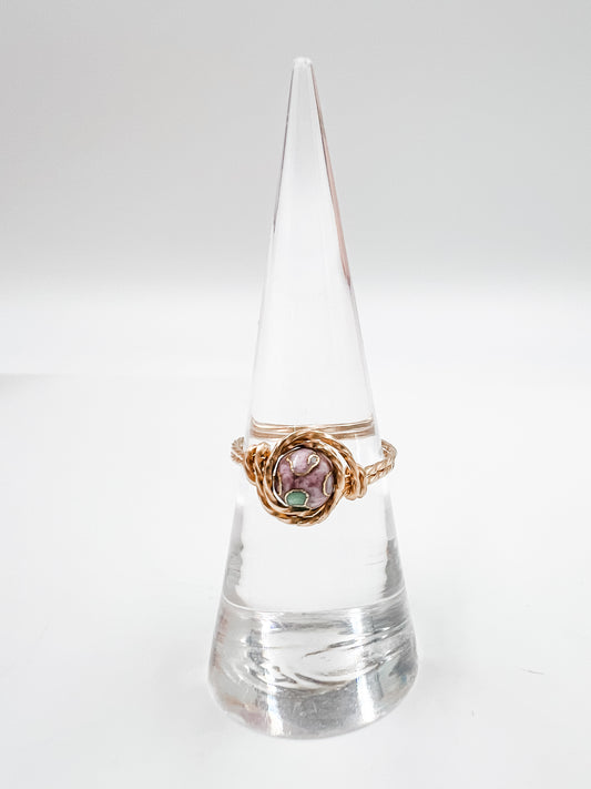 Cloisonne Ring Plum