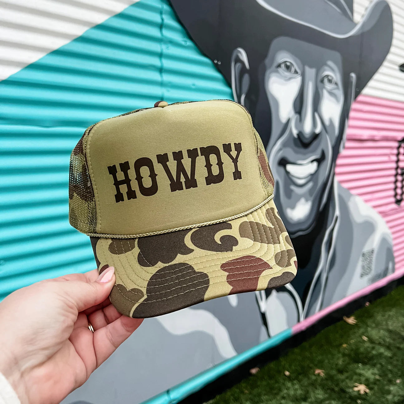 HOWDY Camo Trucker Hat