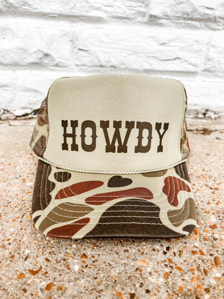 HOWDY Camo Trucker Hat