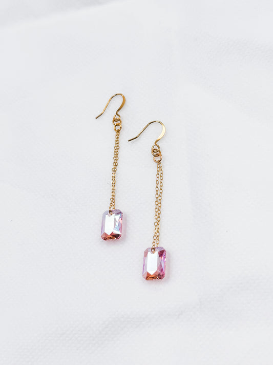 Princess Pink Crystal Earrings