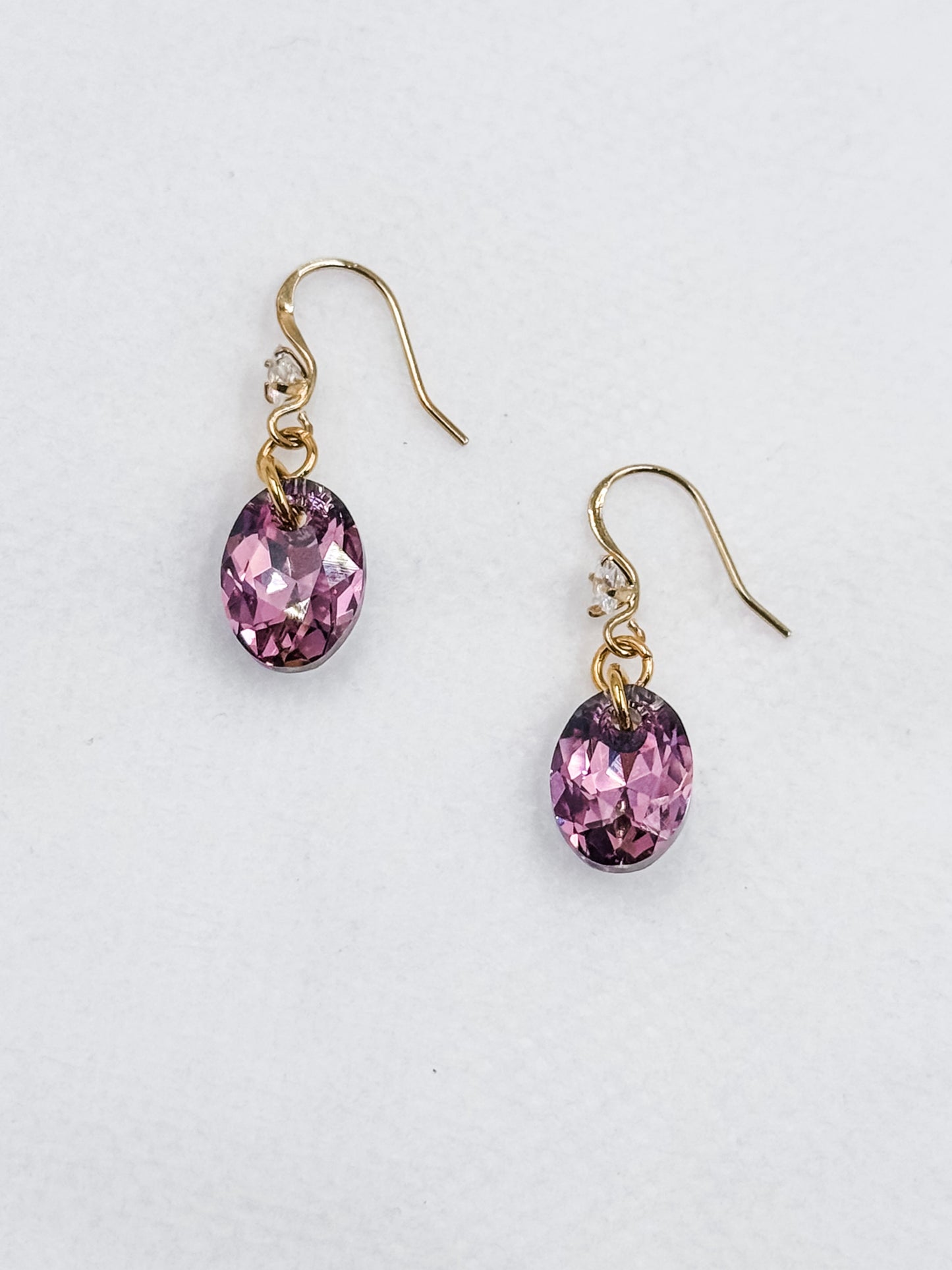 Pink Roses Crystal Earrings