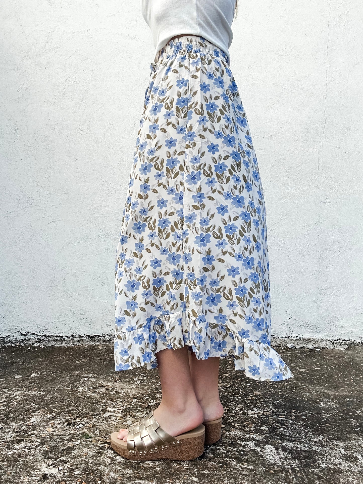 Lapis Floral Skirt