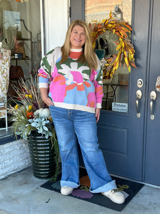 Flower Fields Sweater Plus