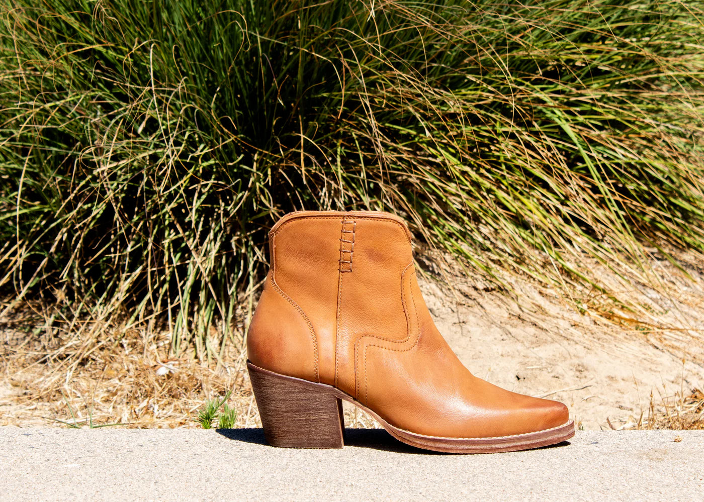 Juniper Distressed Bootie Tan