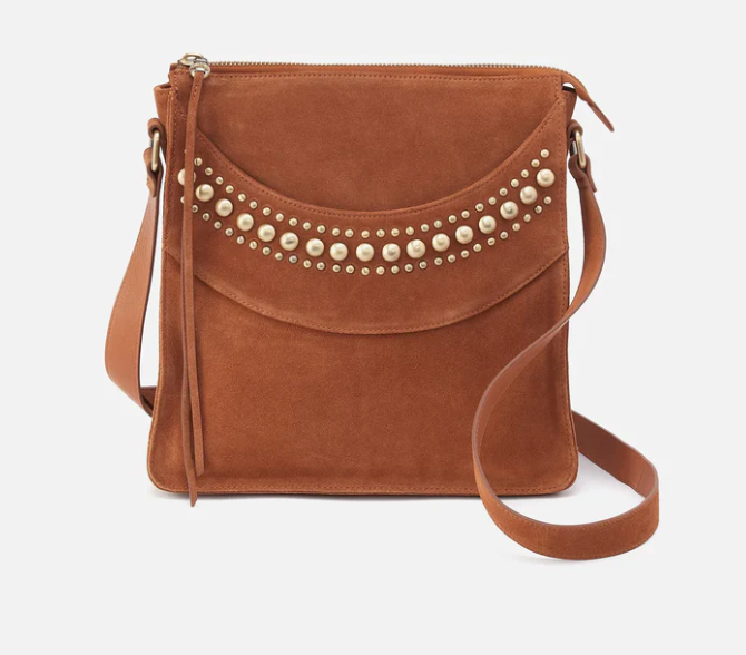 Mystic Large Crossbody Caramel Suede