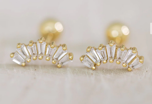 Crystal Curve Studs