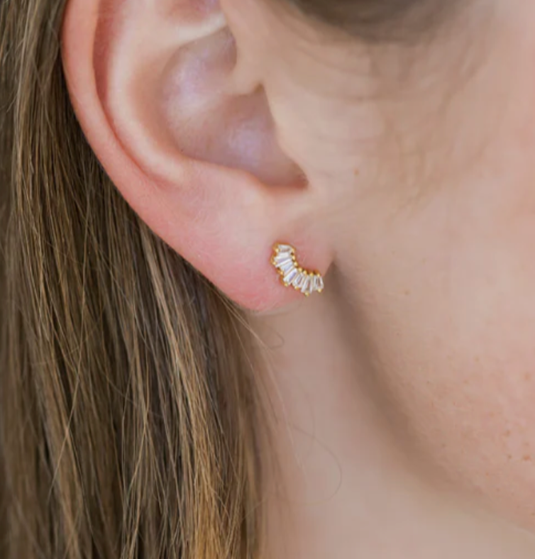 Crystal Curve Studs