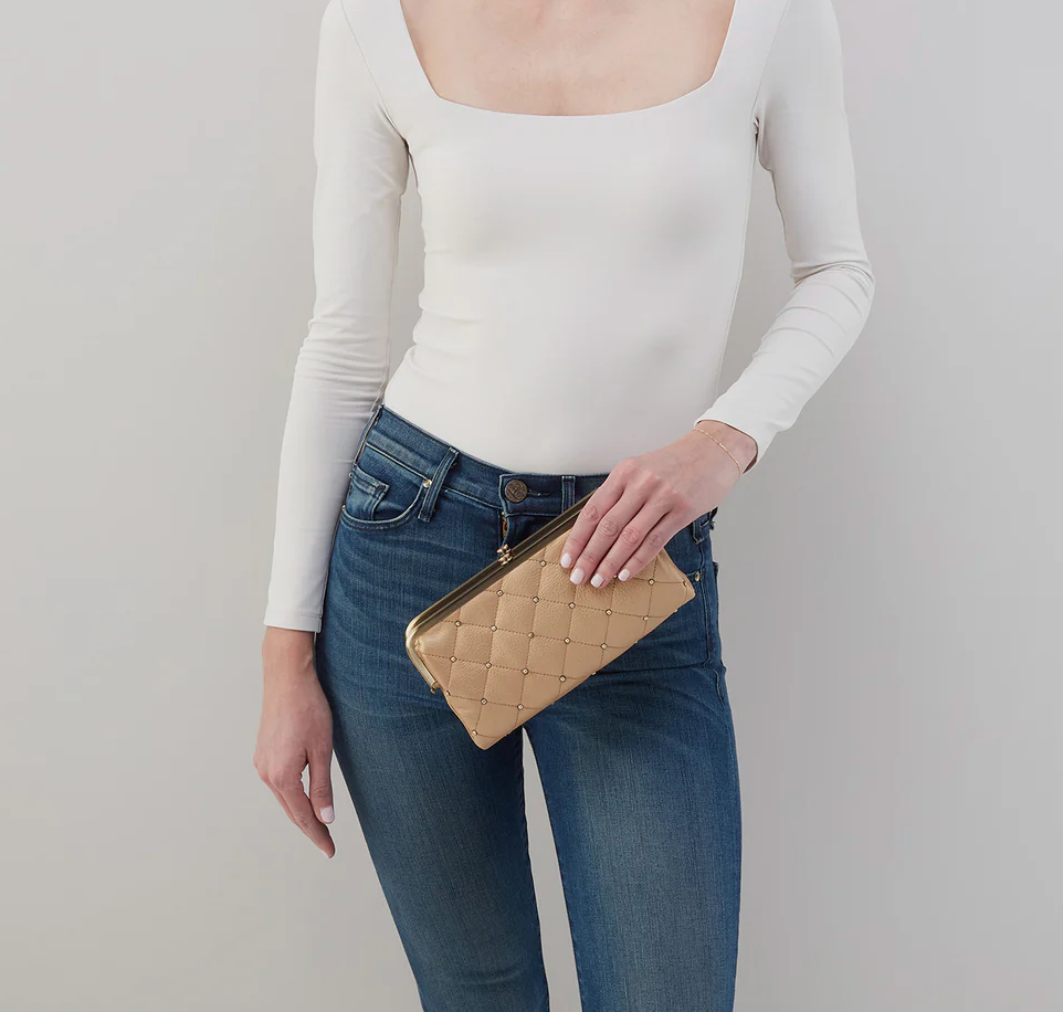 Lauren Clutch Wallet Dusty Gold