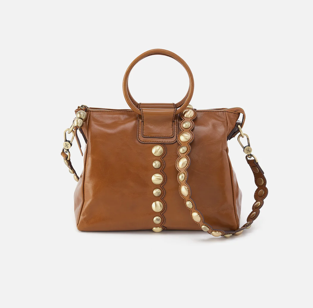 Sheila Medium Satchel Truffle w/ Studs