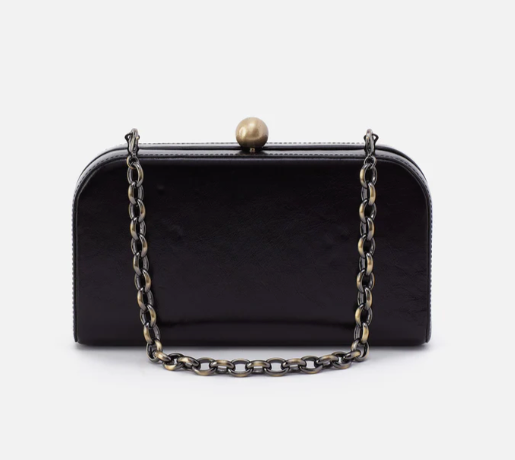 Lauren Minaudiere Polished Leather Black