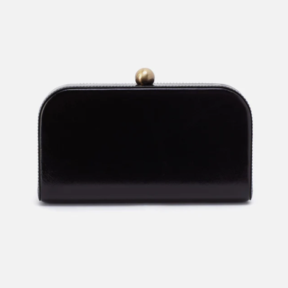 Lauren Minaudiere Polished Leather Black