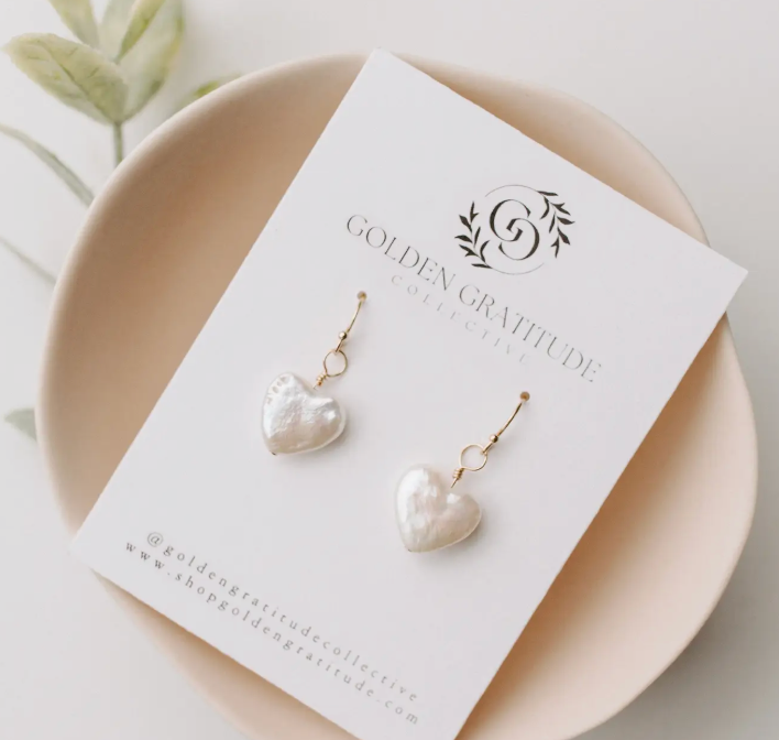 Heart Pearl Earrings