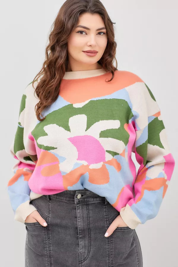 Flower Fields Sweater Plus