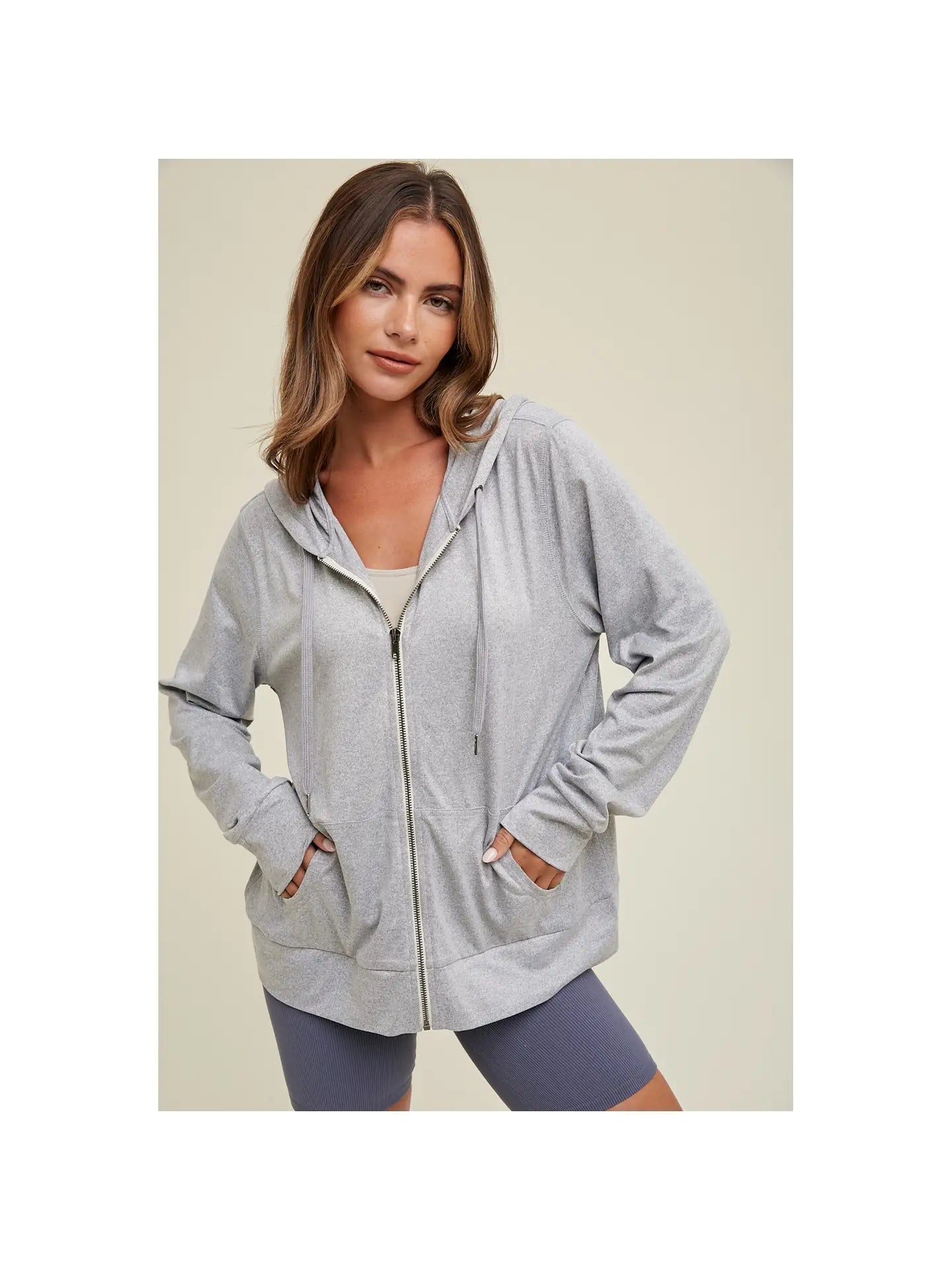 Oh So Soft Hooded Zip Grey