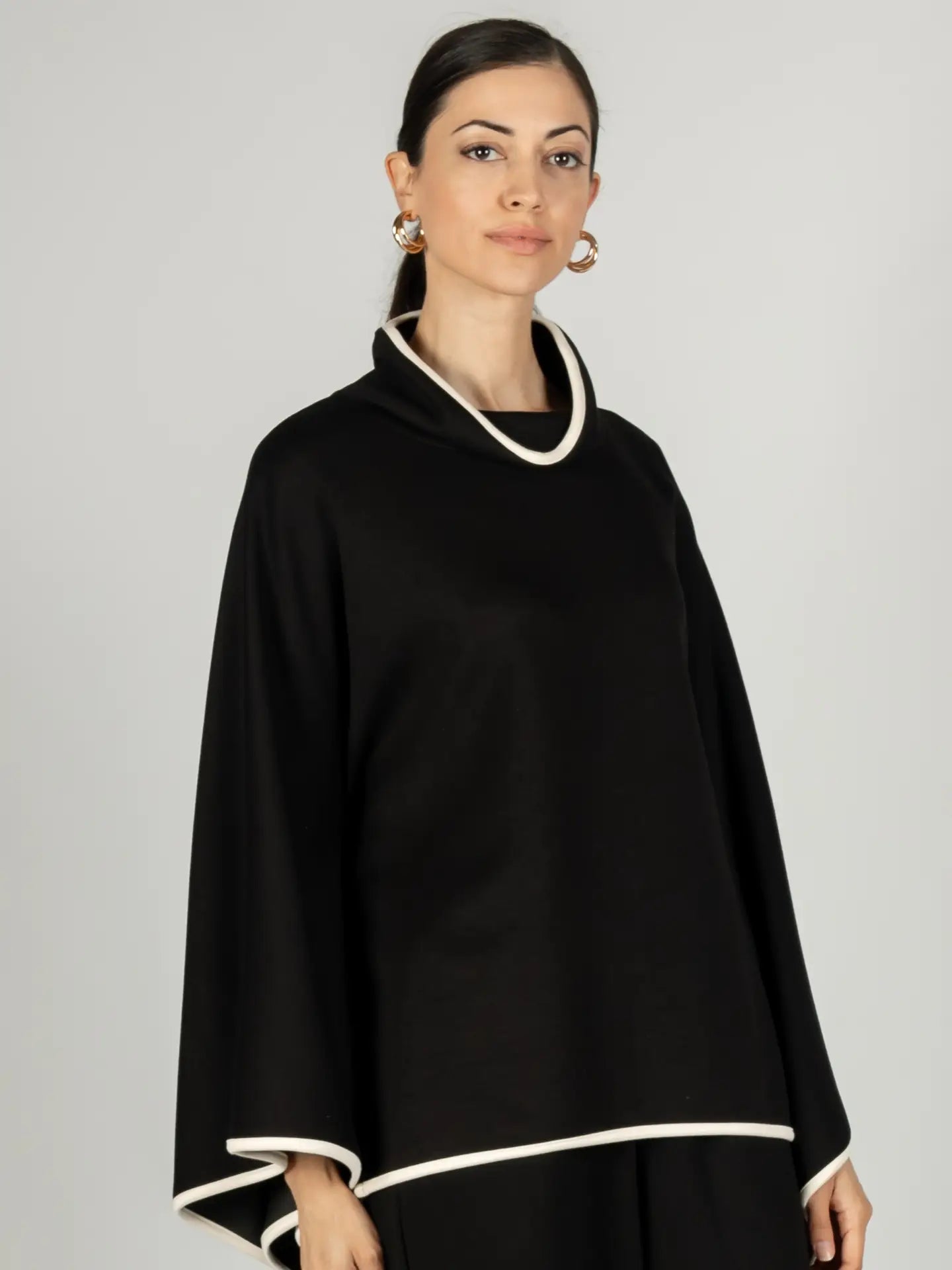 Crisp Air Poncho Black