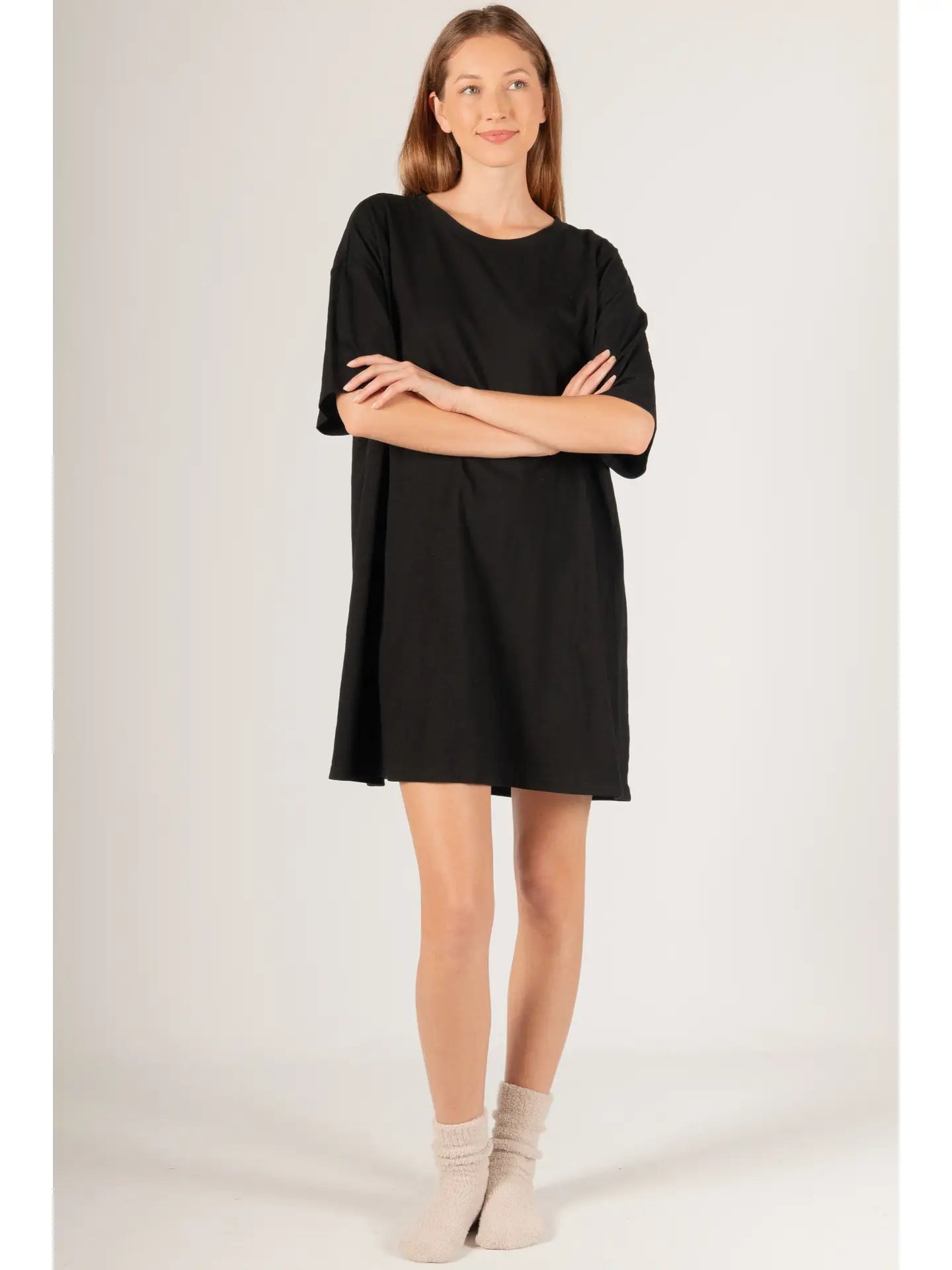 Sweet Moments T-Shirt Dress Black