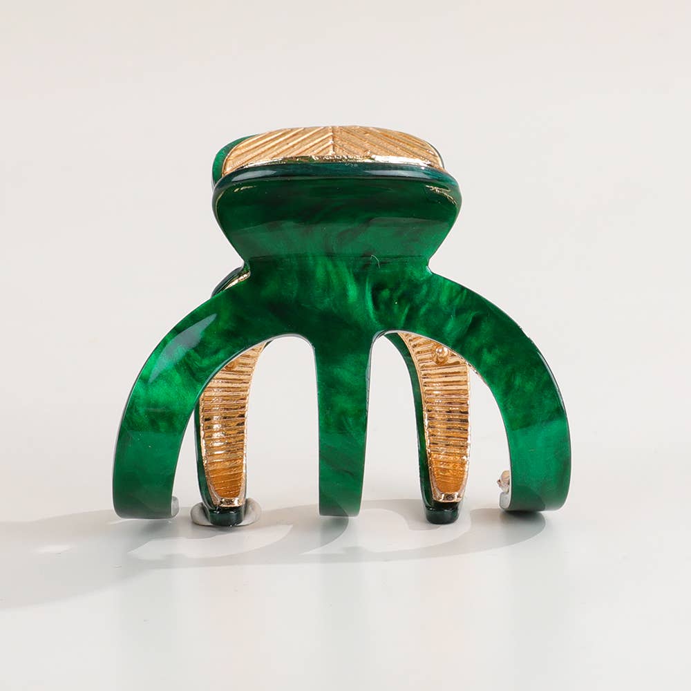 Jade Small Octopus Metal Claw Clip