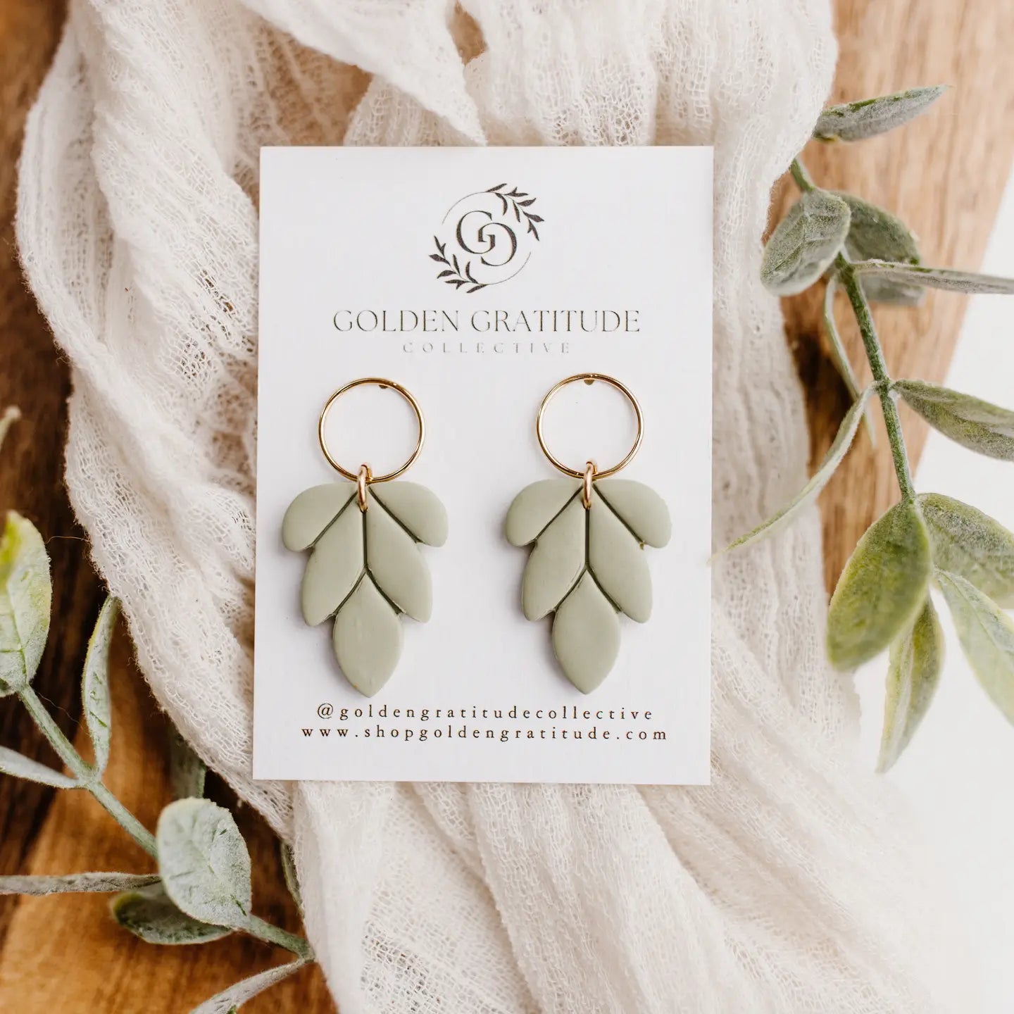 Gold Filled Leaf Drop Earrings